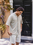 Olive Knit-Blend Poloshirt