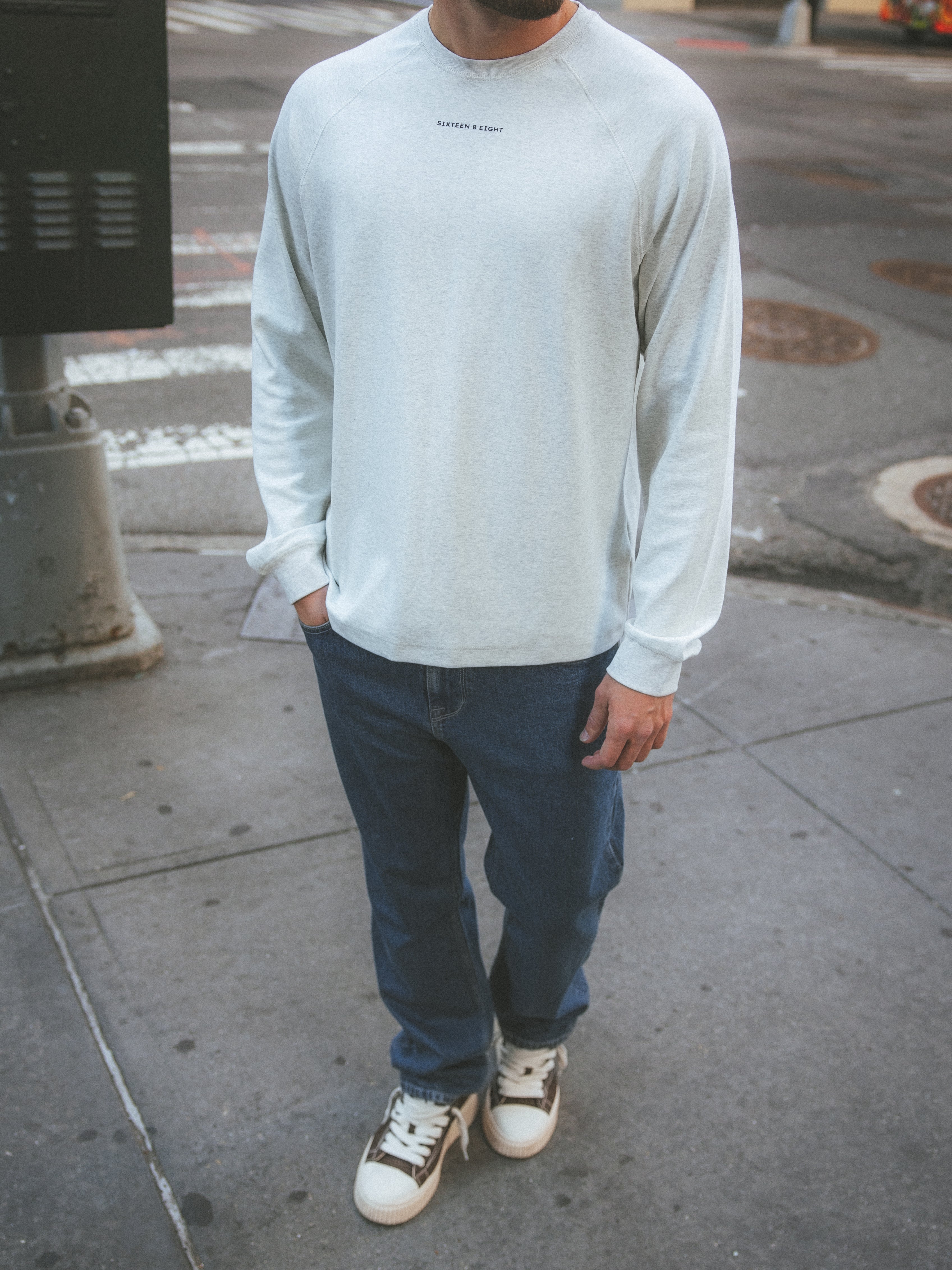 Light Grey Basic Oversized Longsleeve T-shirt