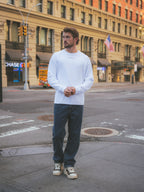 White Basic Oversized Longsleeve T-shirt
