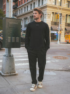 Black Basic Oversized Longsleeve T-shirt