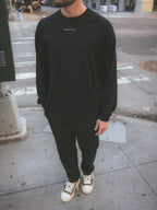 Black Basic Oversized Longsleeve T-shirt
