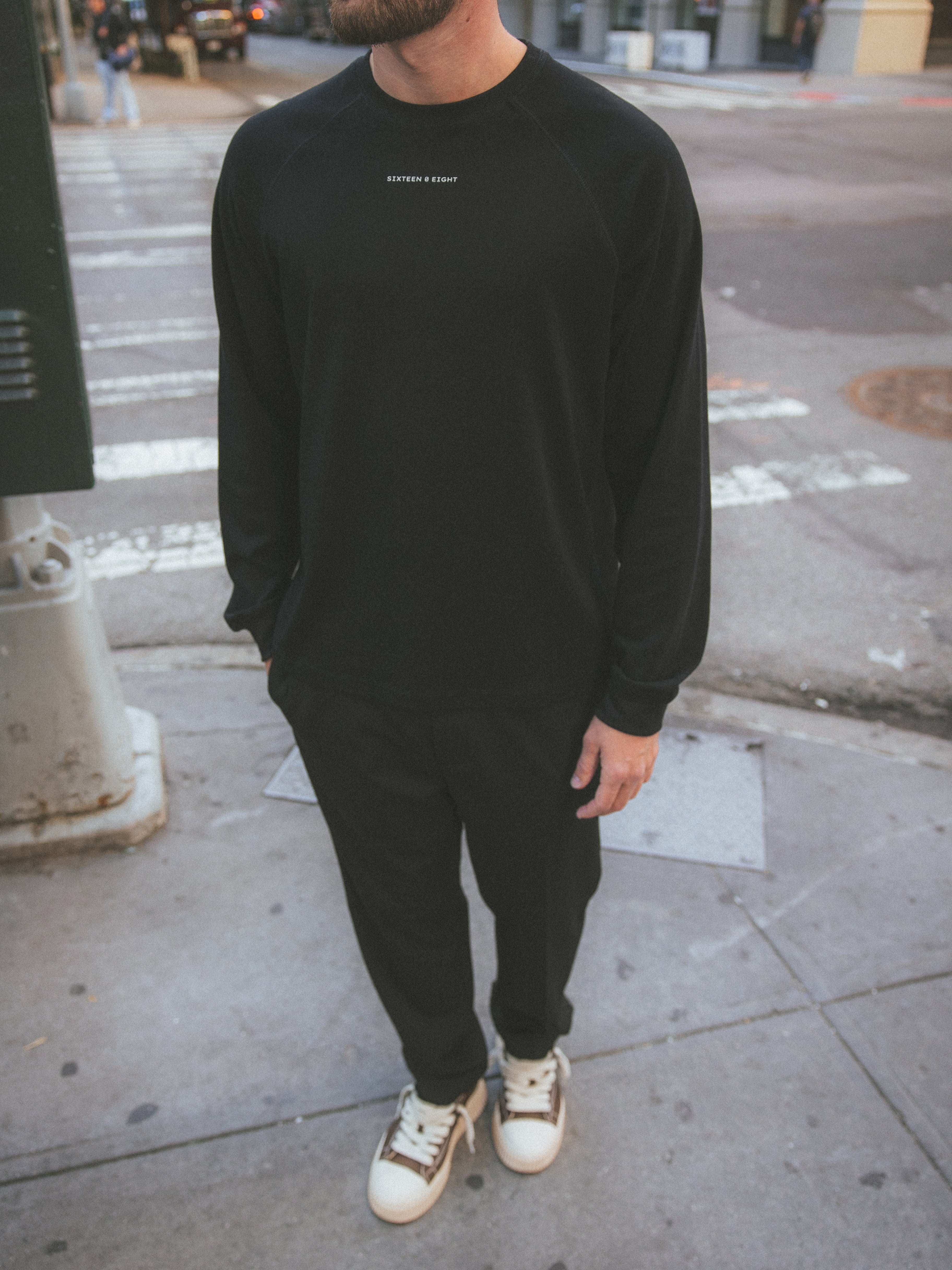 Black Basic Oversized Longsleeve T-shirt