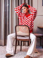 Red/ White Polo Sweater Sample