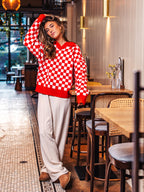 Red/ White Polo Sweater Sample