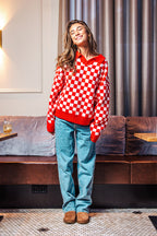 Red/ White Polo Sweater Sample