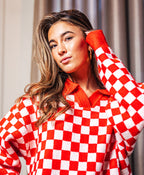 Red/ White Polo Sweater Sample