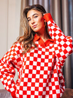 Red/ White Polo Sweater Sample