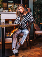 Black/ White Polo Sweater Sample