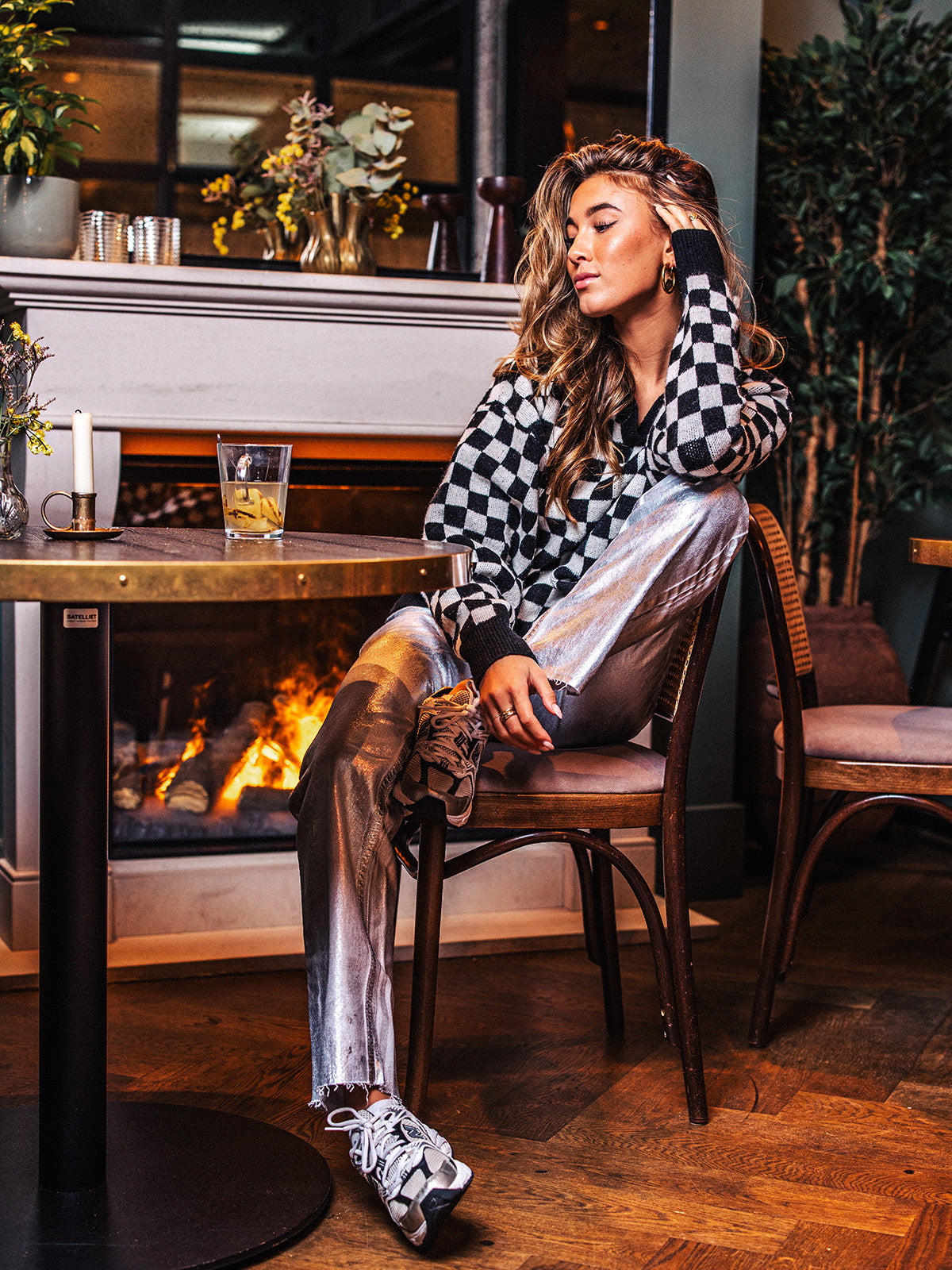 Black/ White Polo Sweater Sample