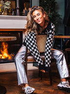 Black/ White Polo Sweater Sample