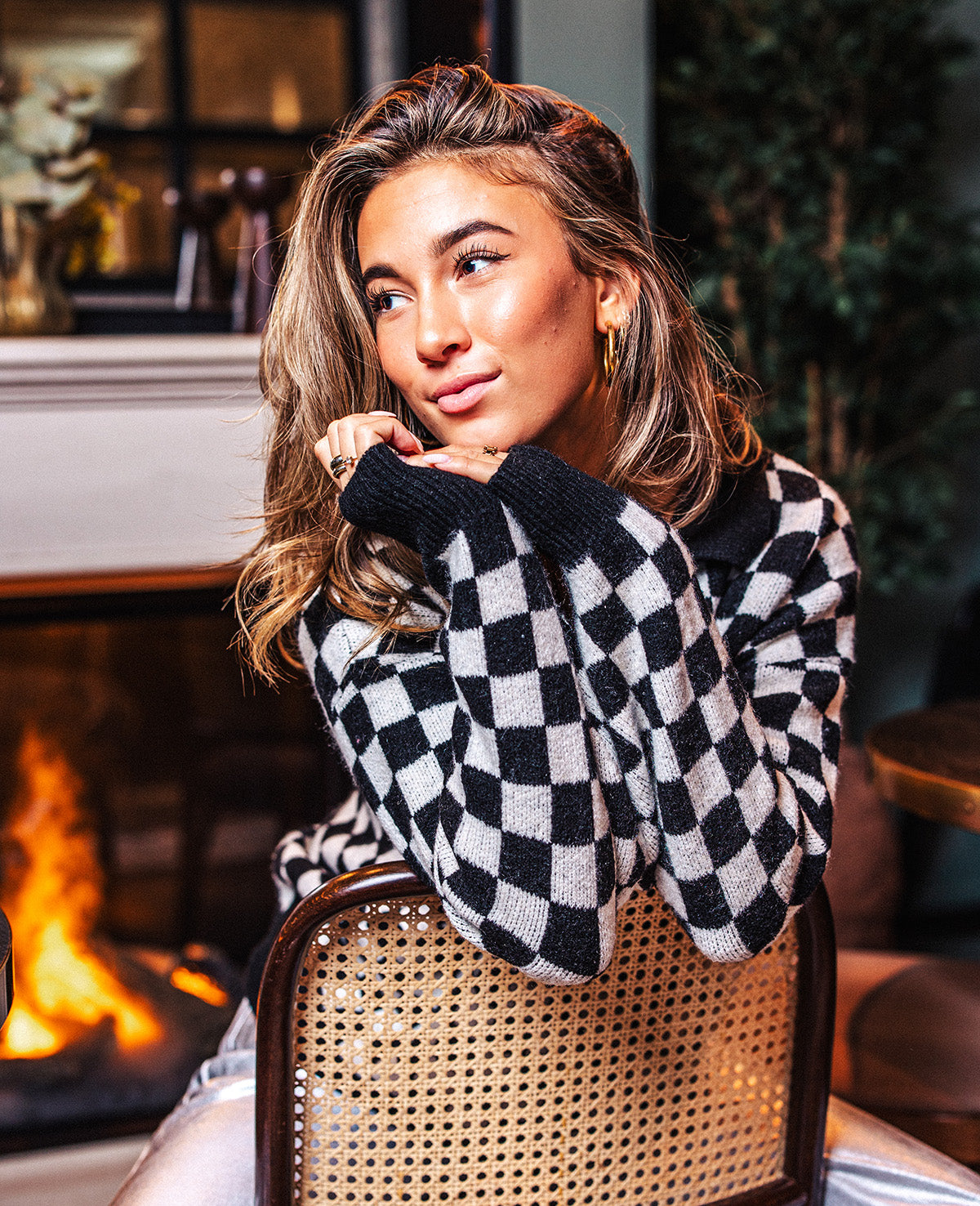 Black/ White Polo Sweater Sample