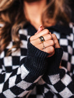 Black/ White Polo Sweater Sample