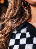 Black/ White Polo Sweater Sample