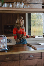 Brown Knitted Zipper Sweater Sample