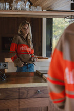 Brown Knitted Zipper Sweater Sample