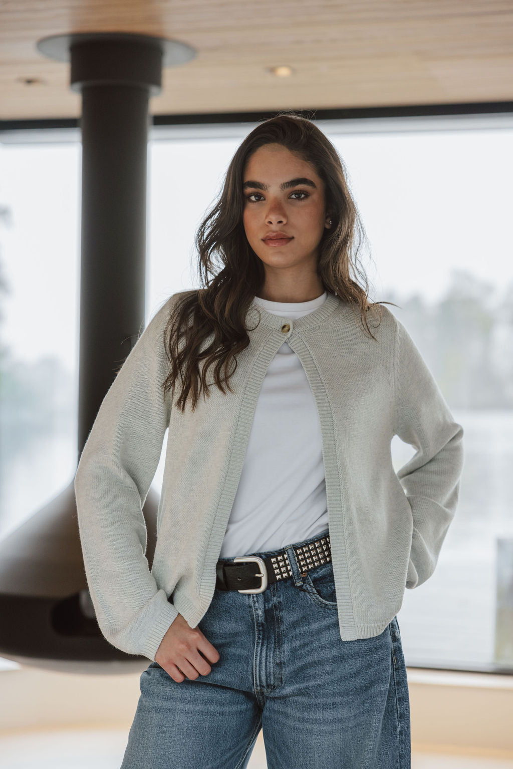 Grey Knit Cardigan Sample