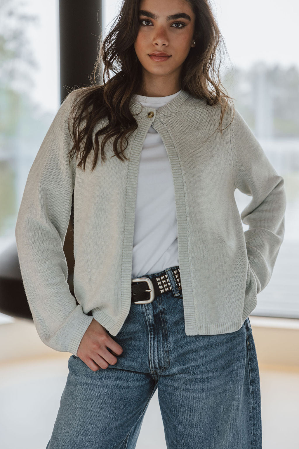 Grey Knit Cardigan Sample