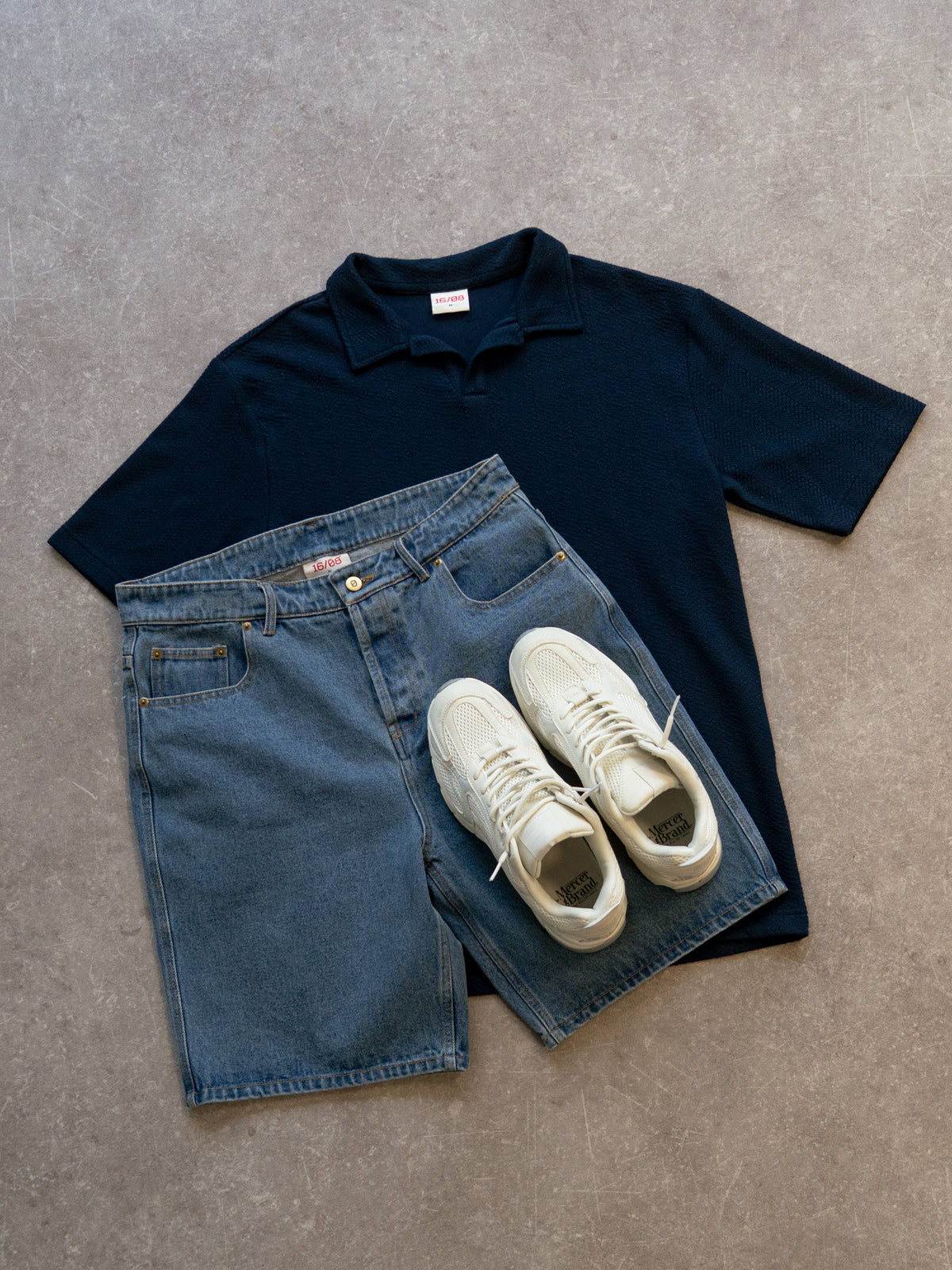 Navy Polo & Denim Short