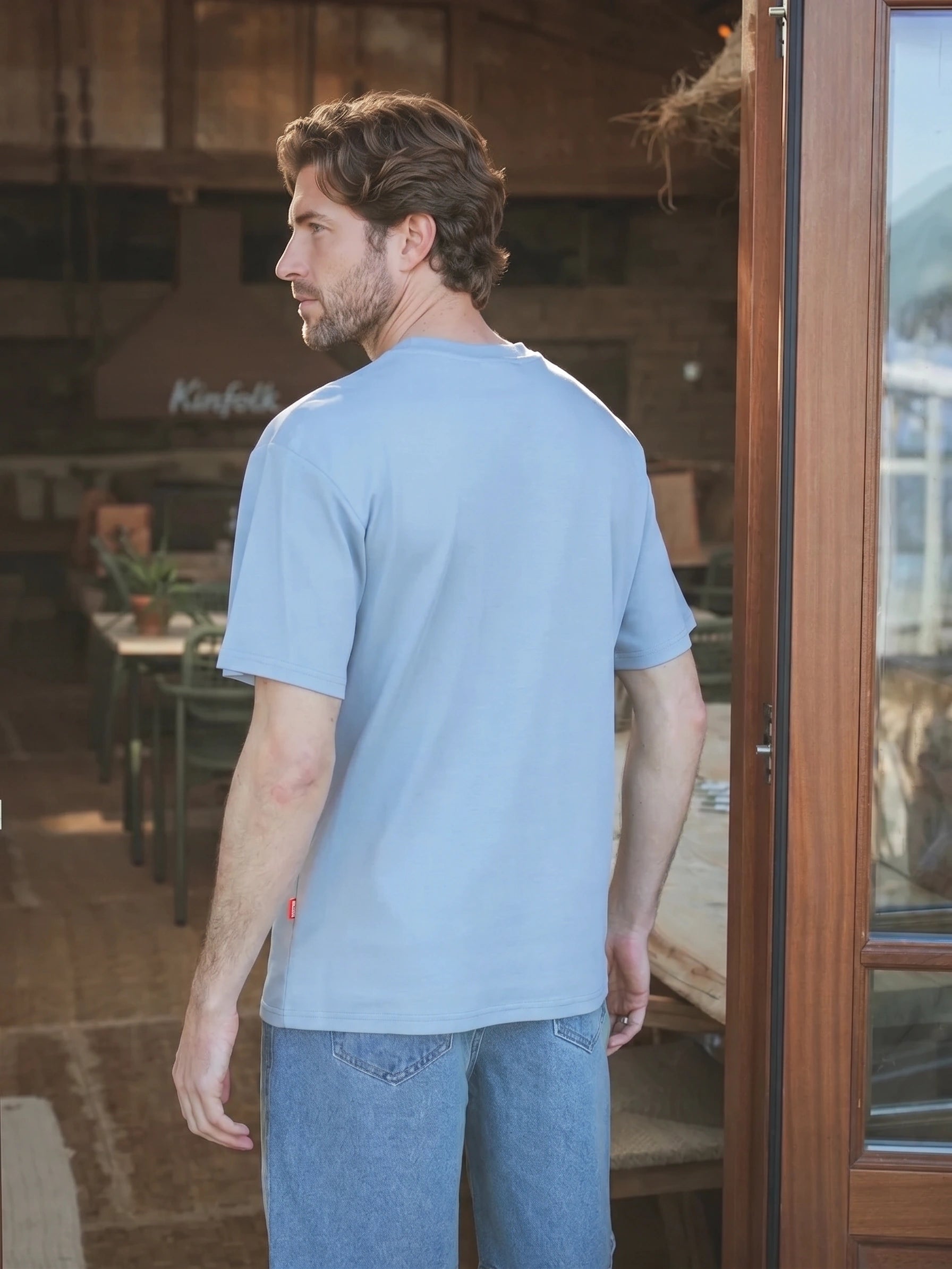 Blaues Riponso Oversized T-Shirt