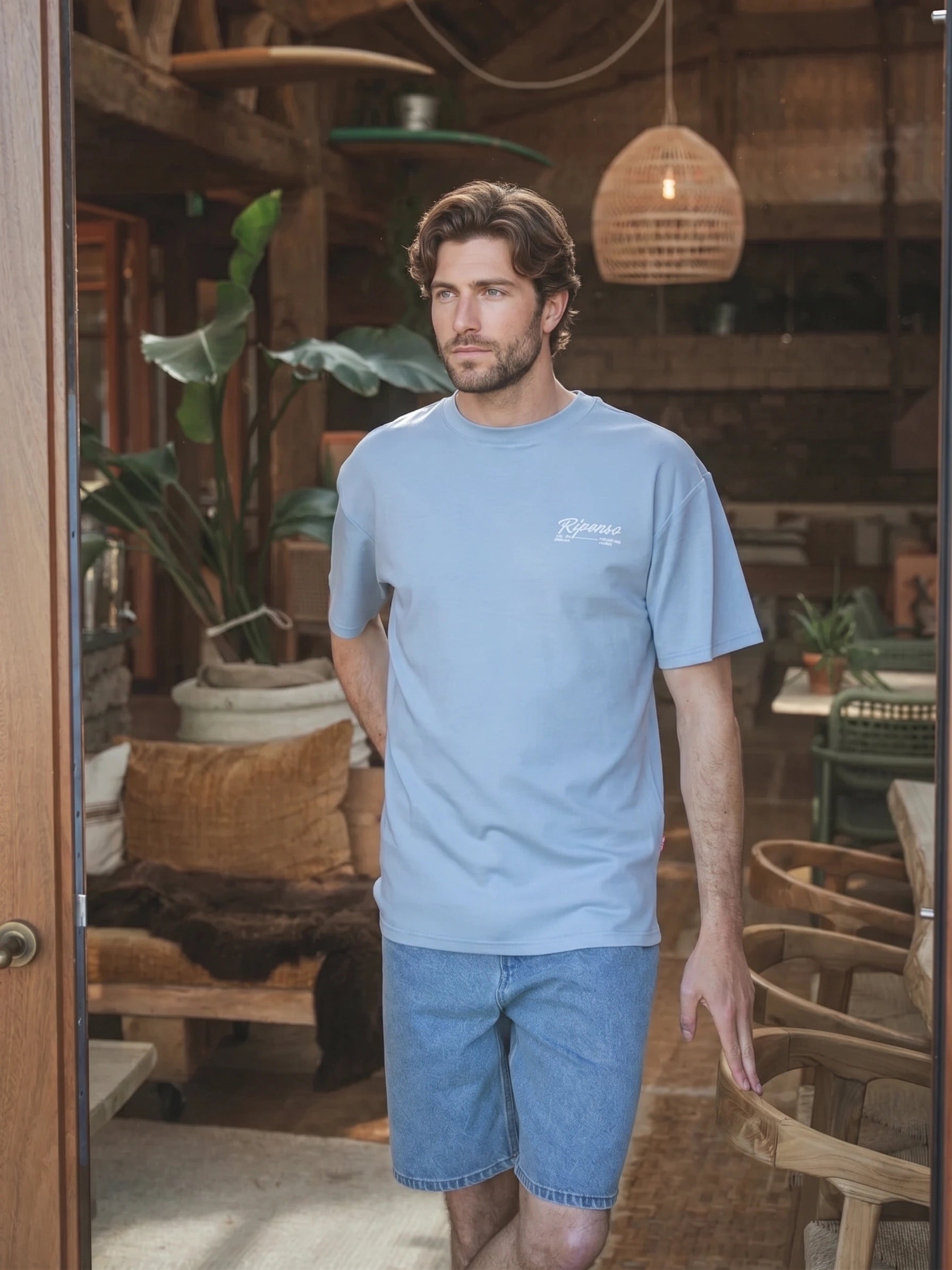 Blaues Riponso Oversized T-Shirt