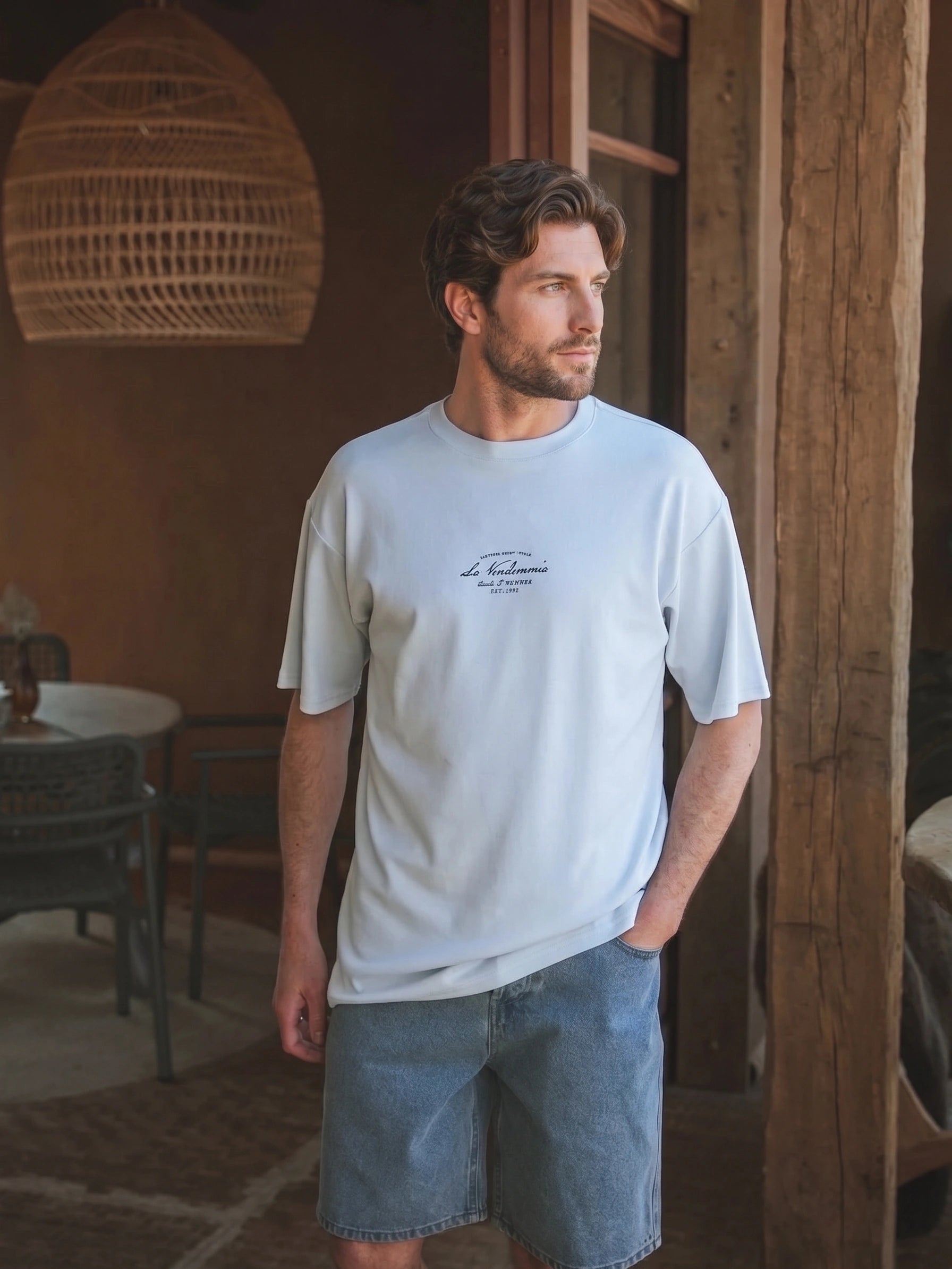 Light Blue Vendemmia Oversized T-shirt