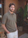 Green Summer Button Polo