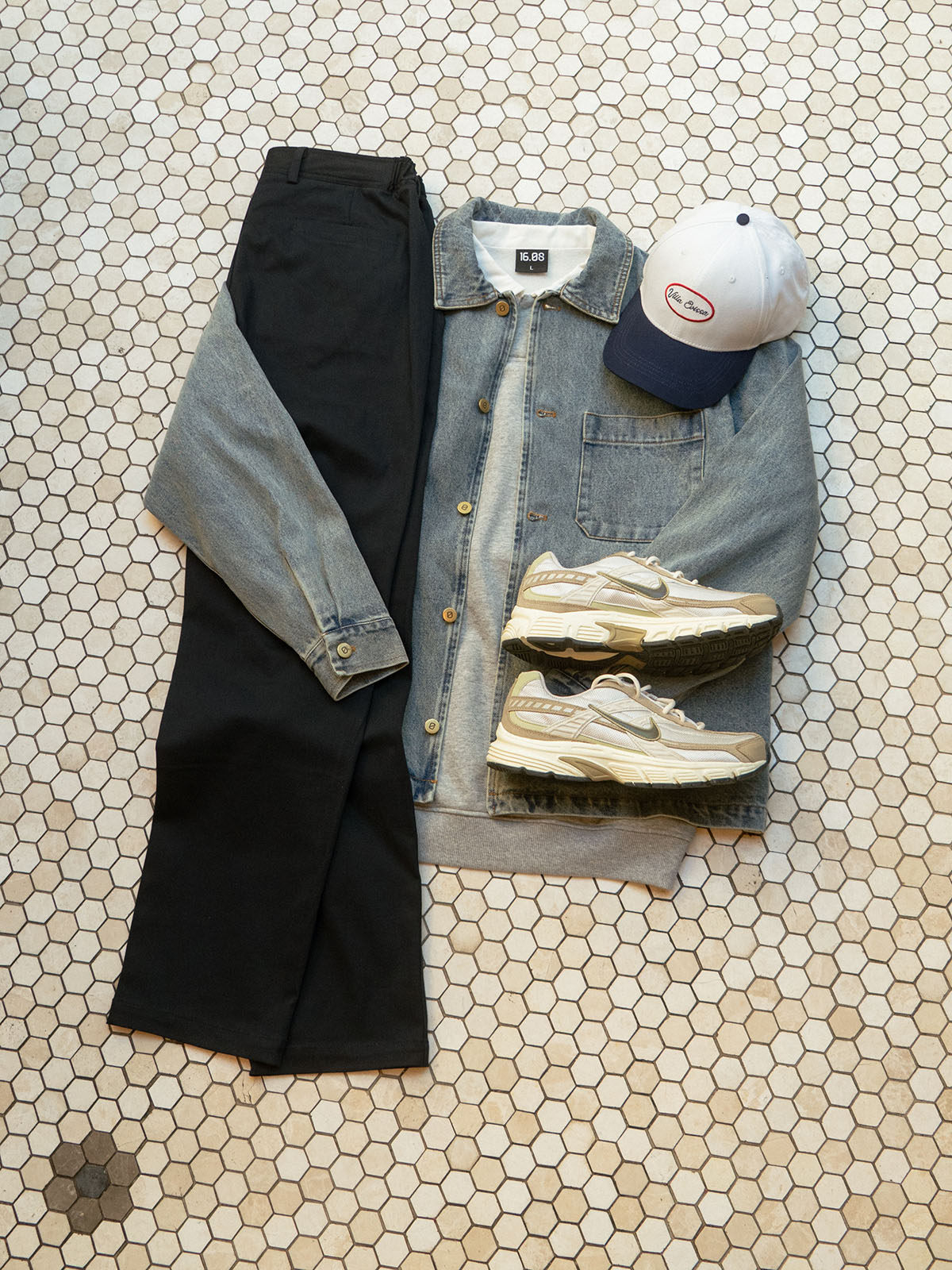 Washed Grey Collar Outfit