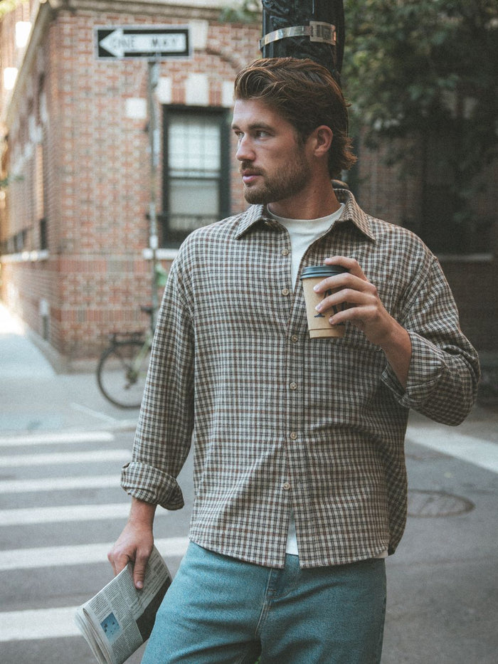 Brown Flannel Checked Shirt