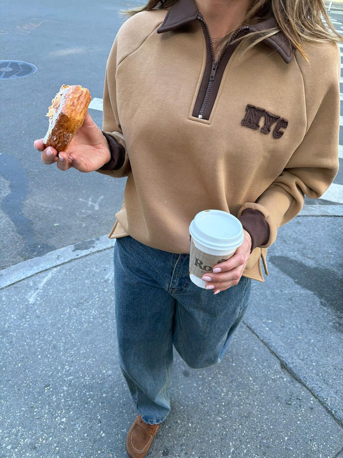 Brown NY Polo Sweater