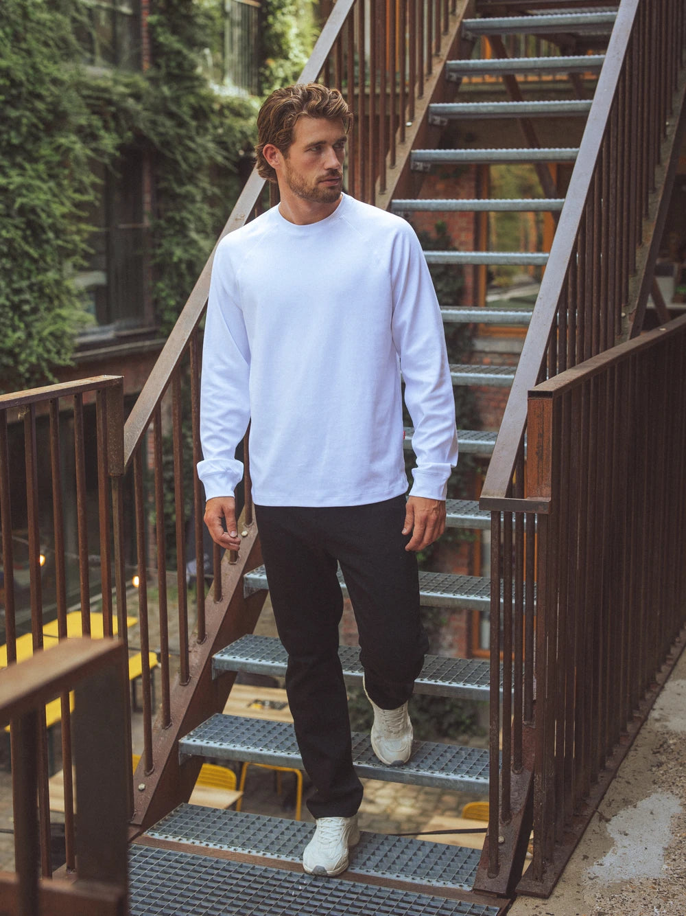 White Oversized Raglan Longsleeve