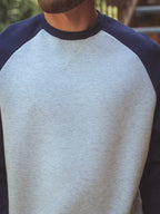 Blauer Raglan-Oversize-Pullover