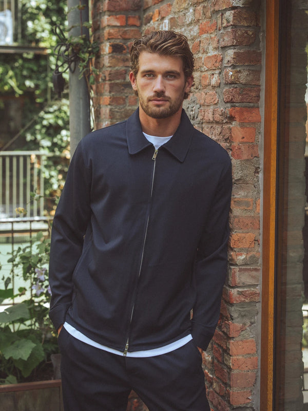 Navy Classic Zip Overshirt