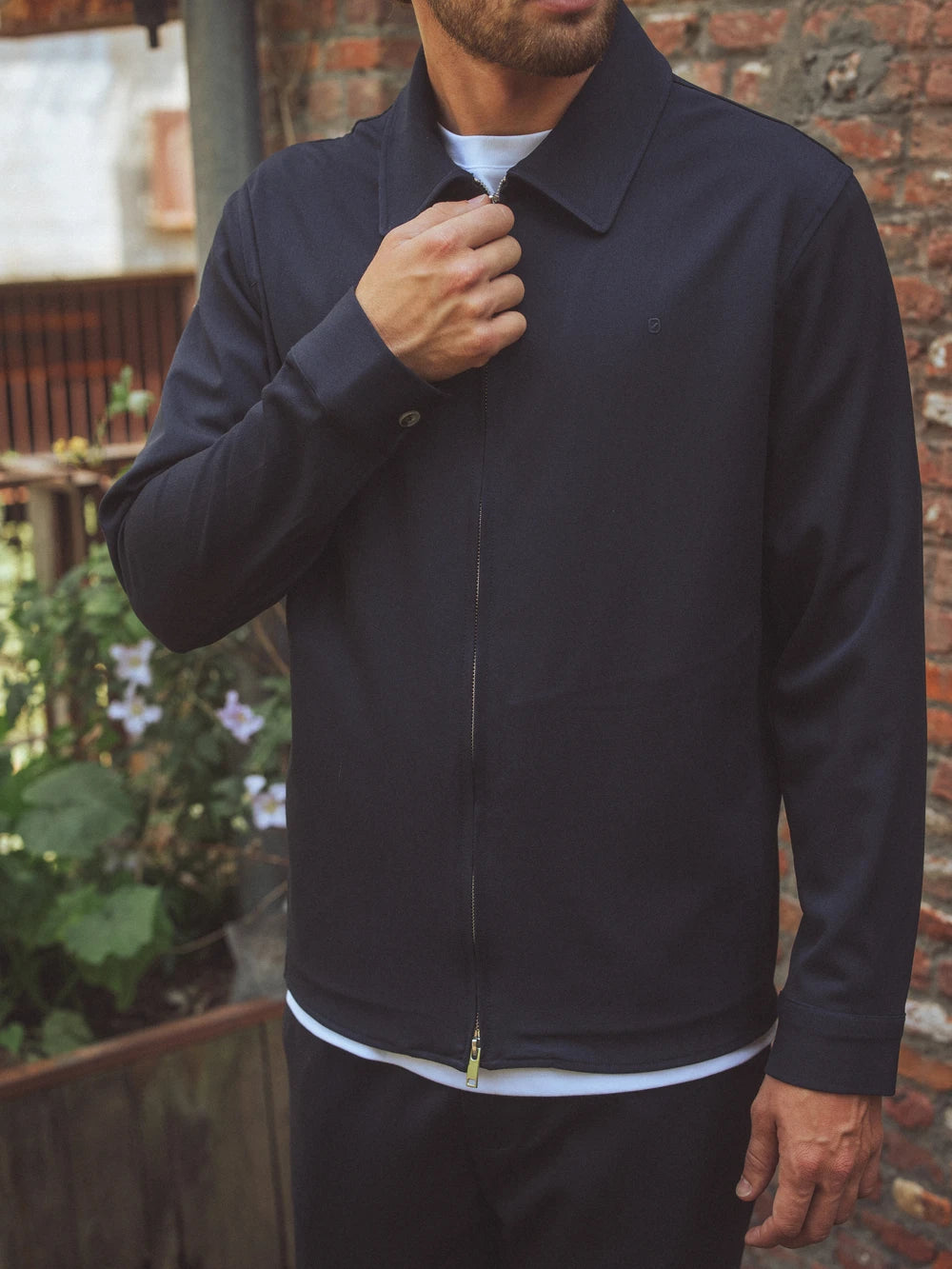 Navy Classic Zip Overshirt