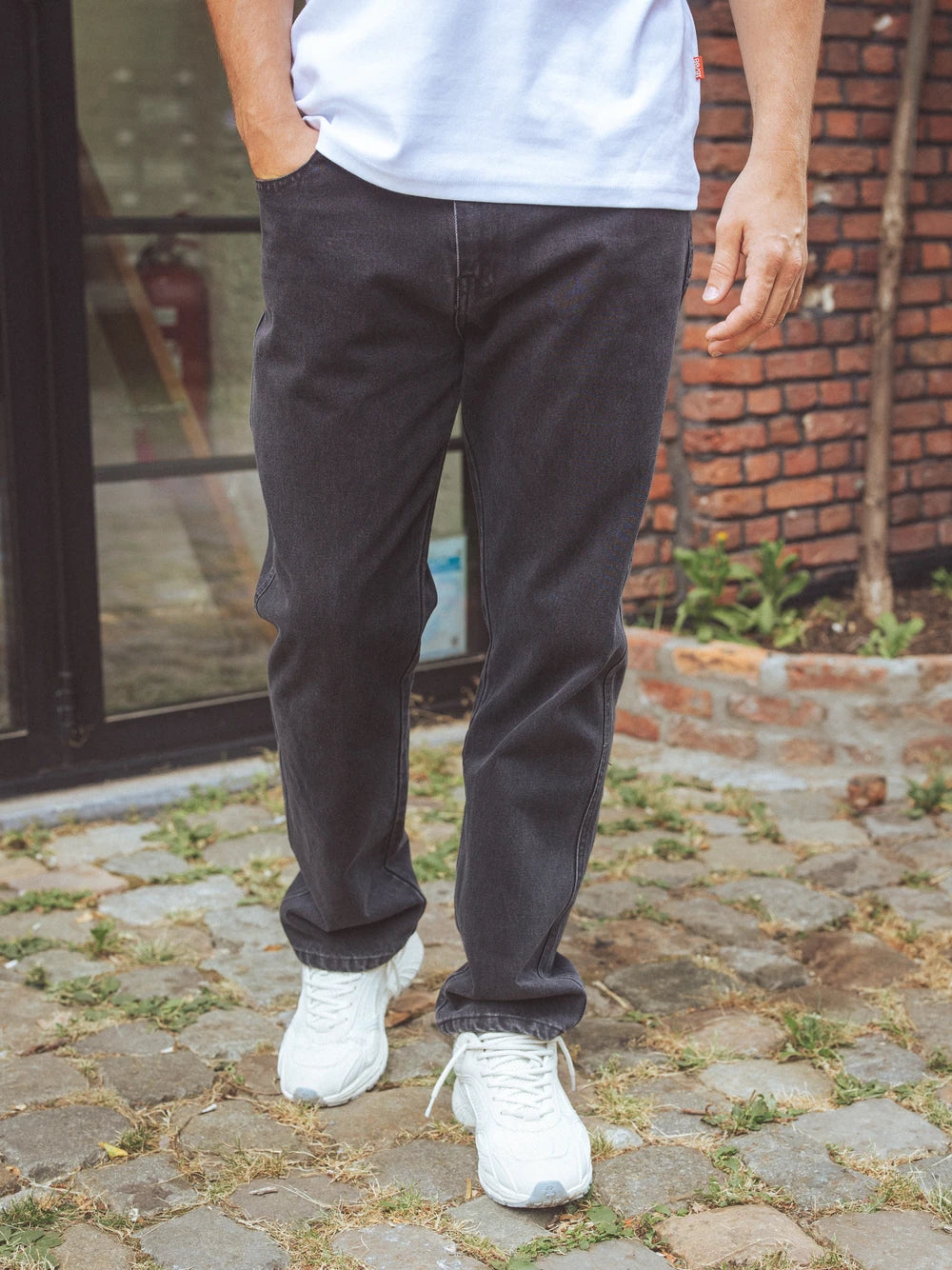 Washed Black Denim Jeans