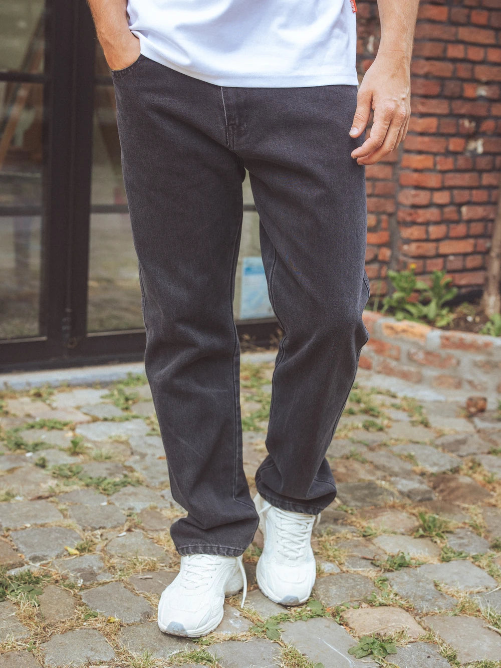 Washed Black Denim Jeans