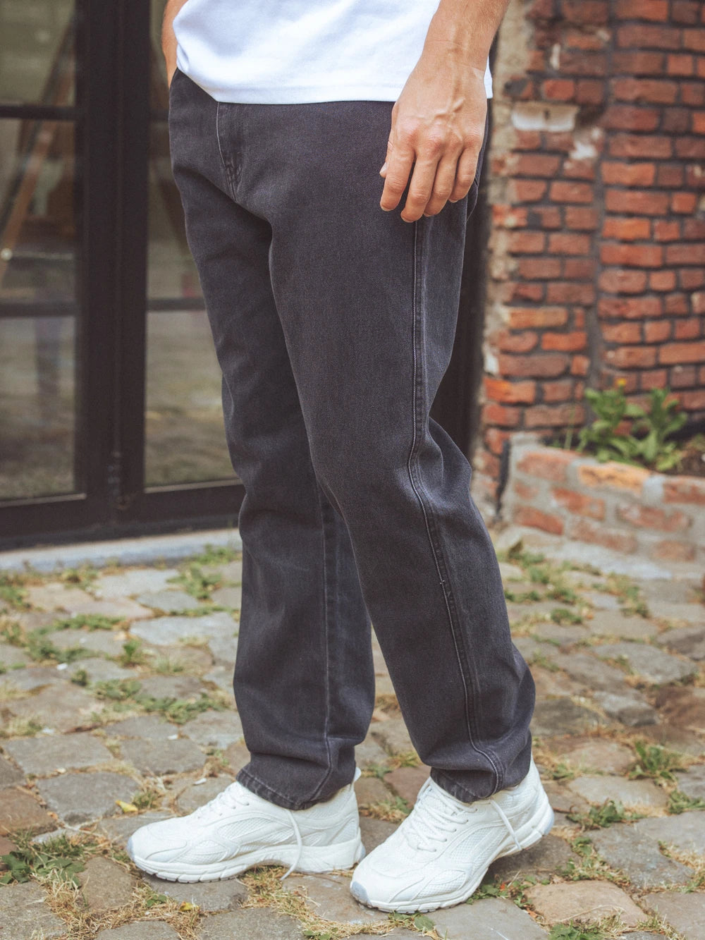 Washed Black Denim Jeans