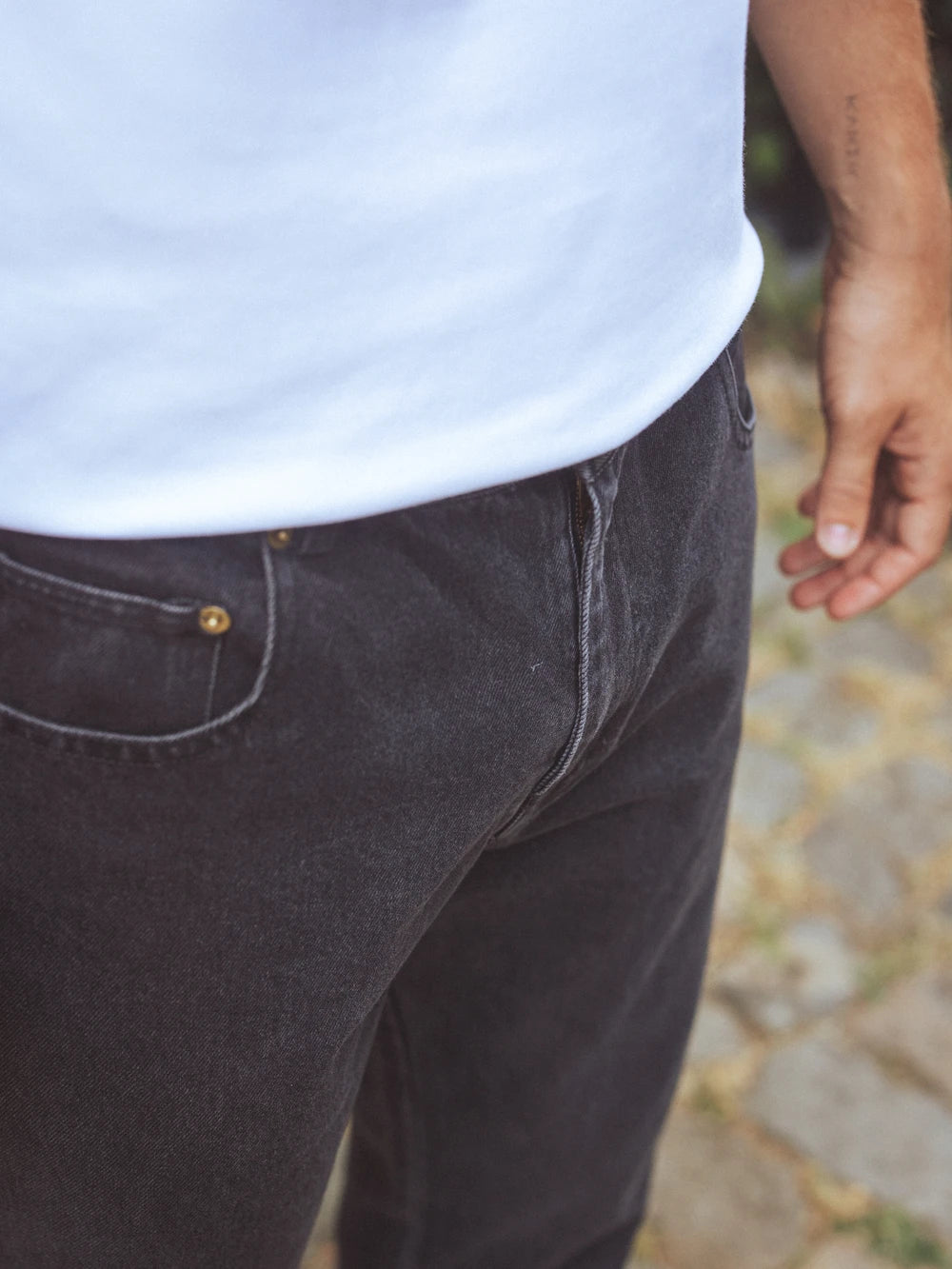 Washed Black Denim Jeans
