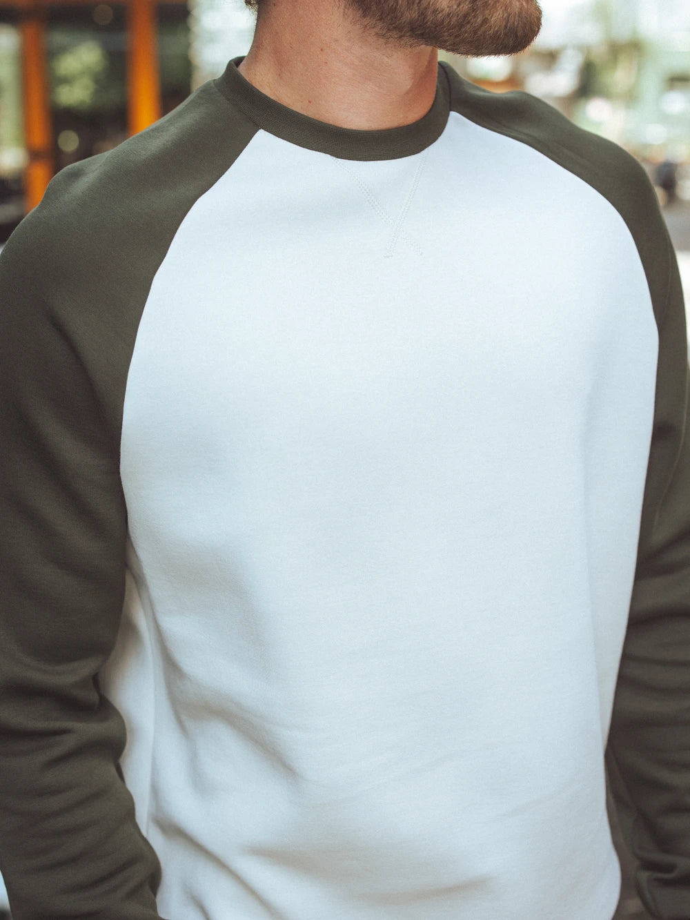 Grüner Raglan-Oversized-Pullover