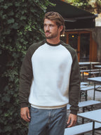 Grüner Raglan-Oversized-Pullover