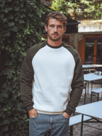 Grüner Raglan-Oversized-Pullover