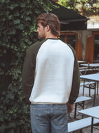 Grüner Raglan-Oversized-Pullover