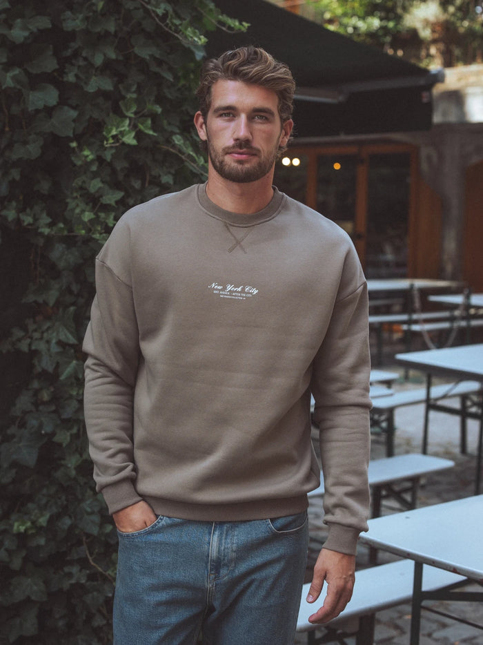 Brown New York Oversized Sweater