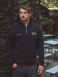 Black NYC Halfzip Oversized Sweater