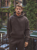 Dunkelbrauner Oversize-Kapuzenpullover