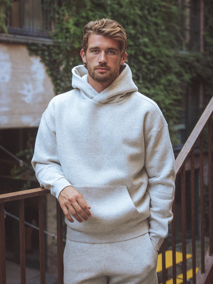 Melange Grey Oversized Hoodie