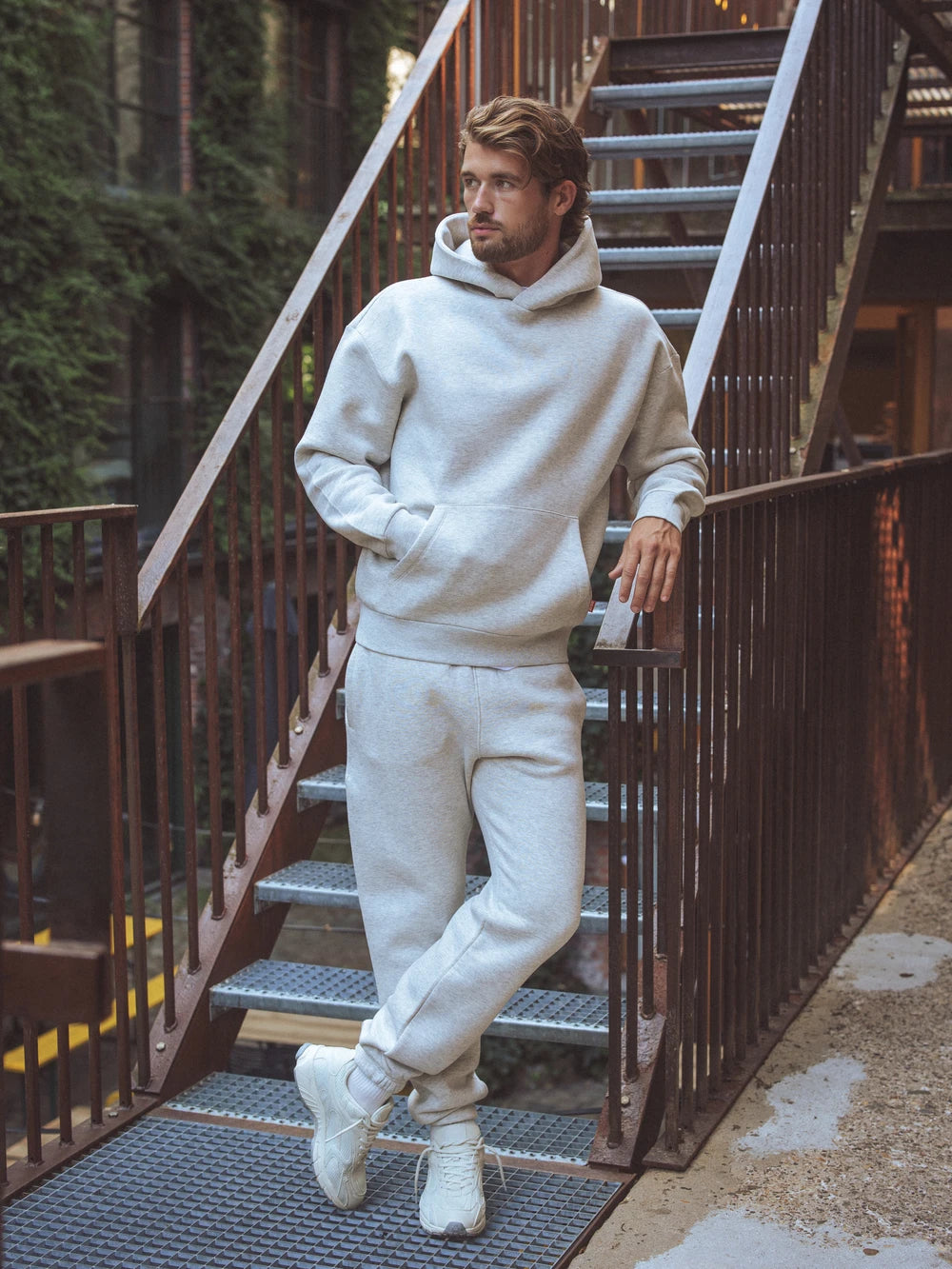Melange Grey Oversized Hoodie