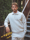 Melange Grey Polo Button Sweater