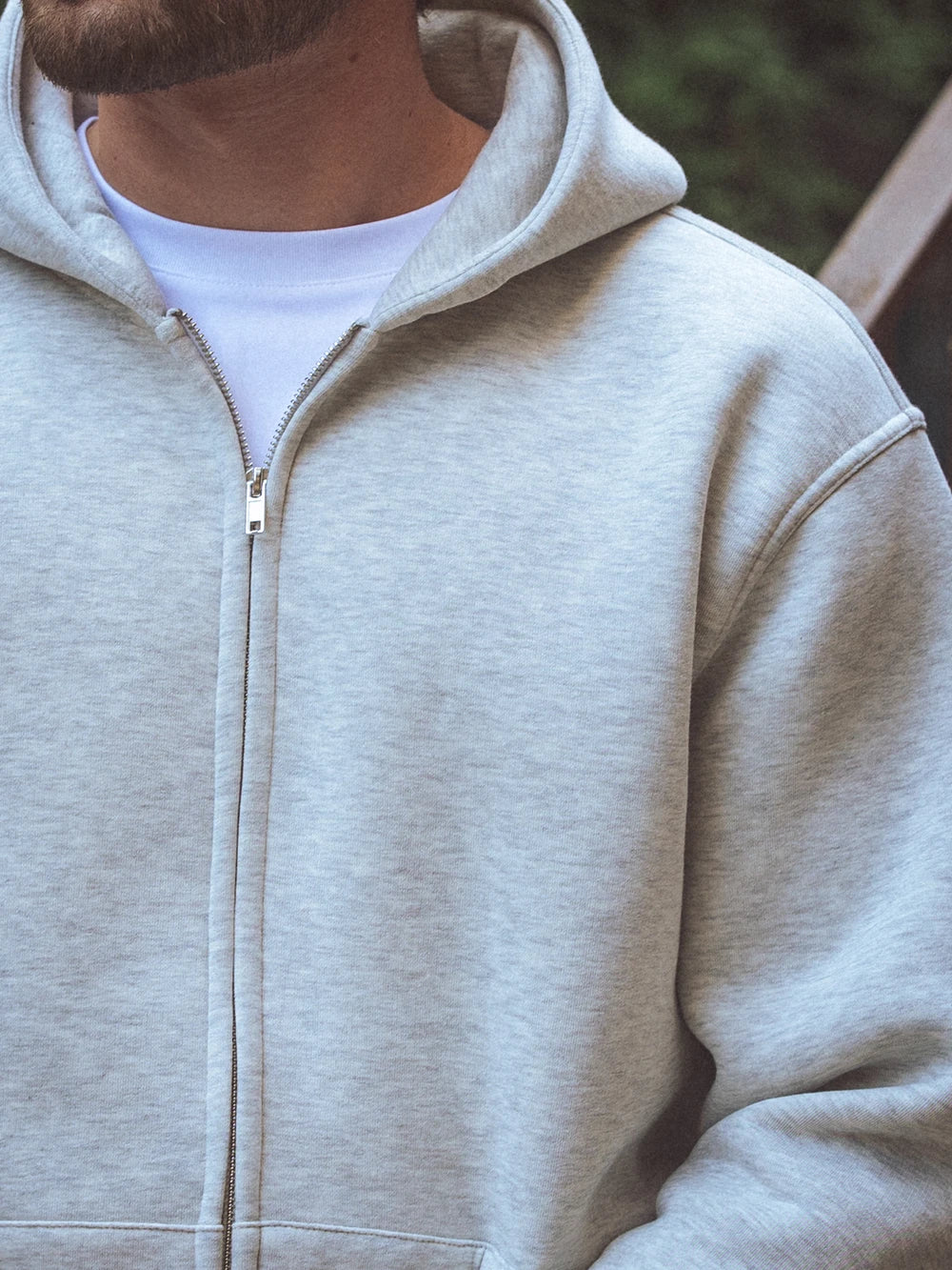 Melange-Grau Oversized Weste