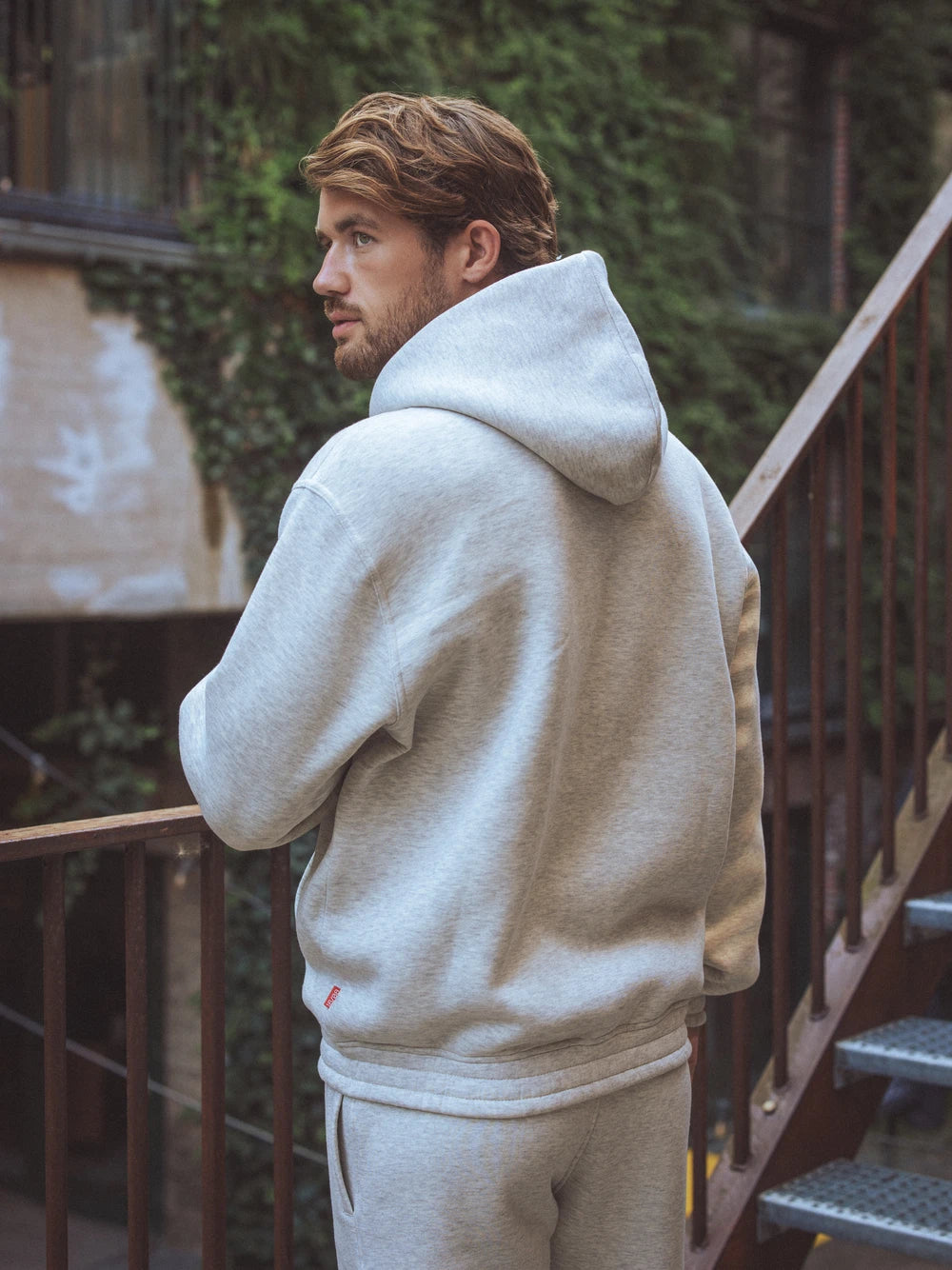 Melange-Grau Oversized Weste