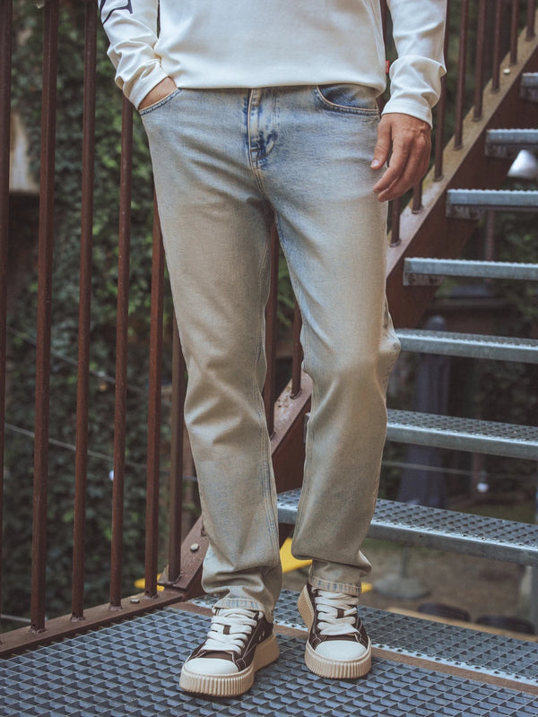Light Washed Stretch Denim Jeans